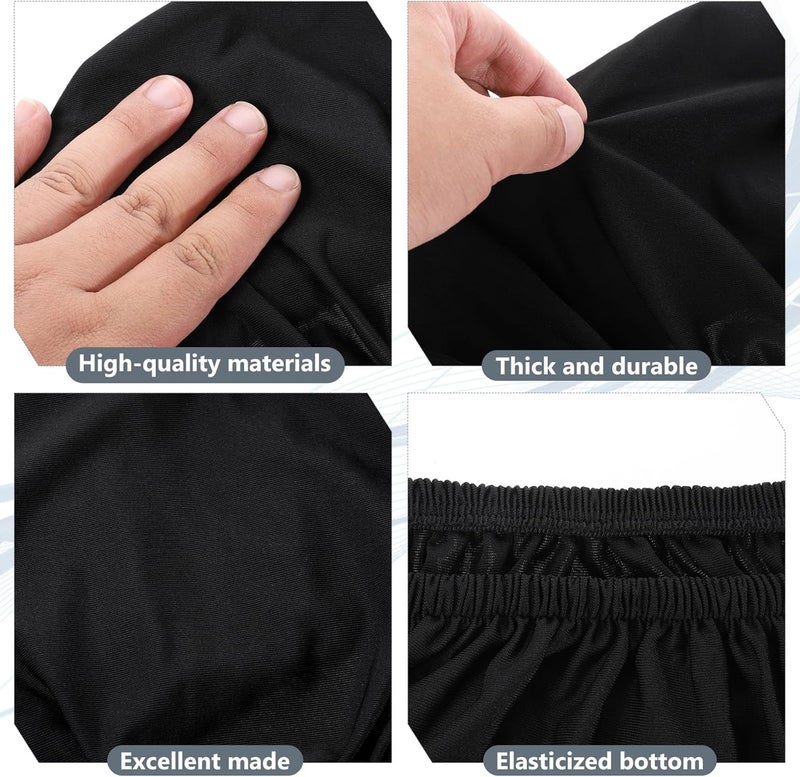 Bruislard 2 Pcs Toilet Tank Cover, Universal Toilet Tank Lid, Washable Toilet Tank Lid Cover, Soft and Absorbent with Elastic Bottom for Bathroom Decor Accessories (Black, Gray) - Image 3